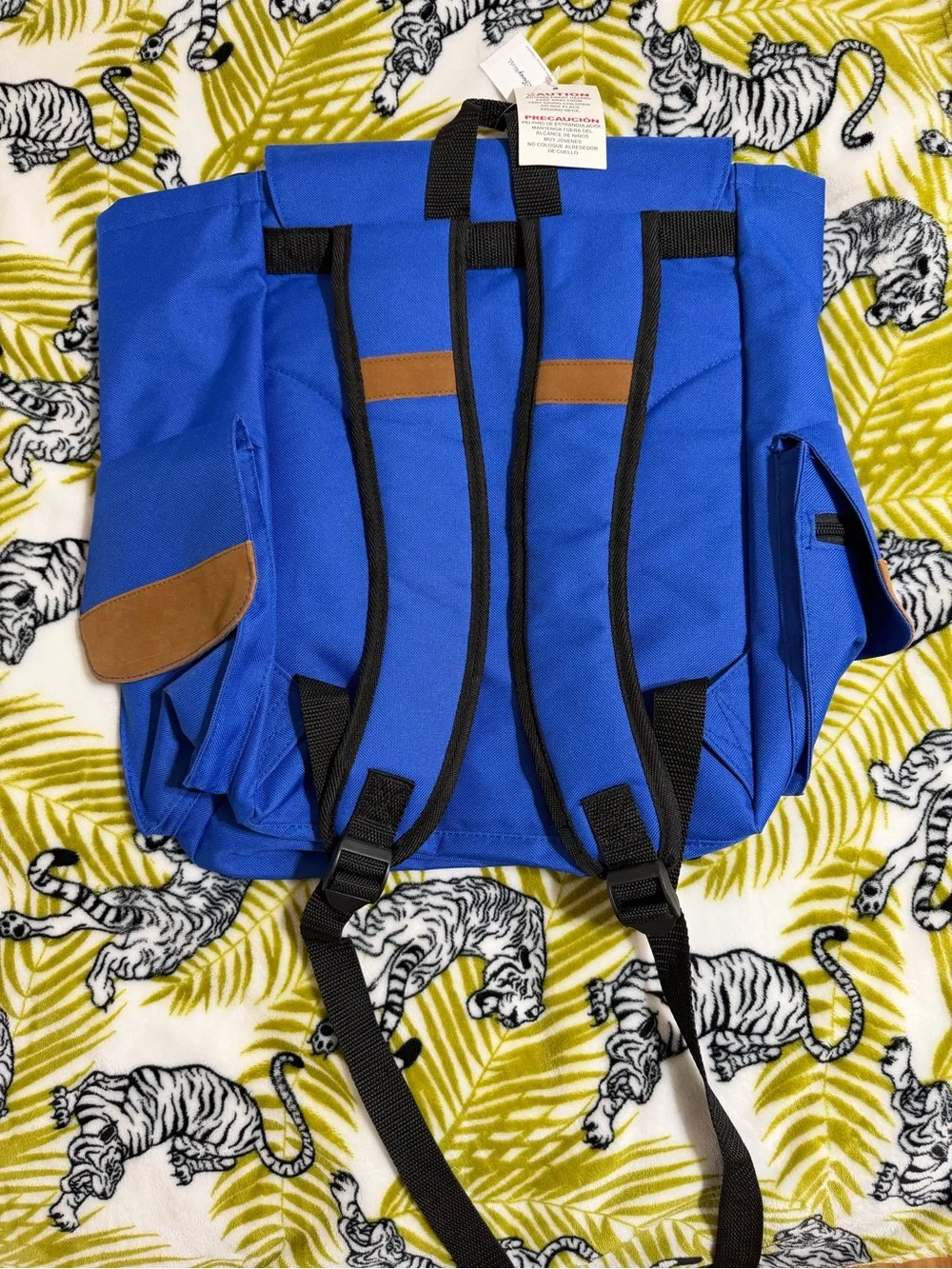 Vintage 1971 Walt Disney World Blue Backpack with Brown Accents